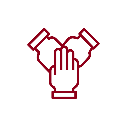 Hands coming together.